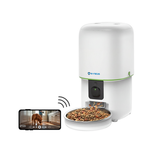 Smart automatic pet feeder with 1080p HD camera and WiFi app control
