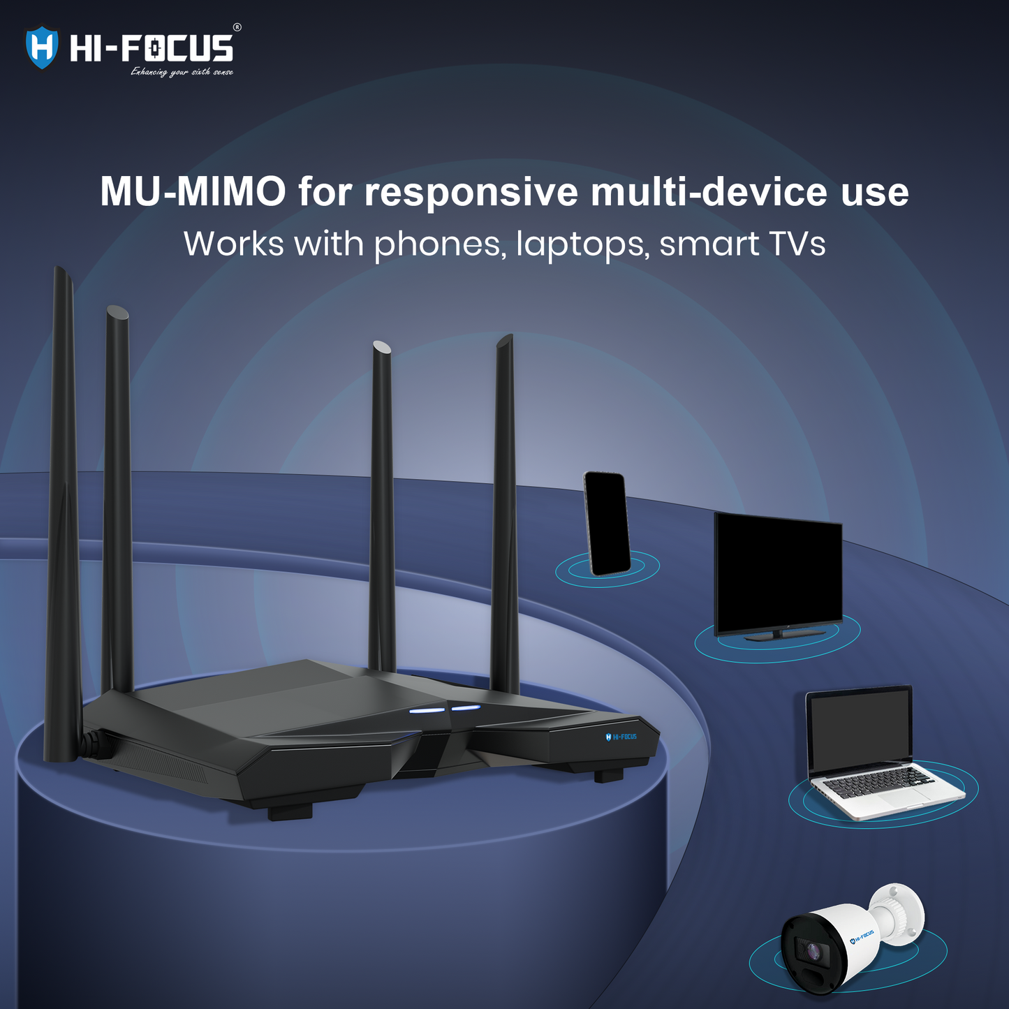 Hi-Focus AC1200 Dual Band WiFi Router (HF-R2104T-W1200M)