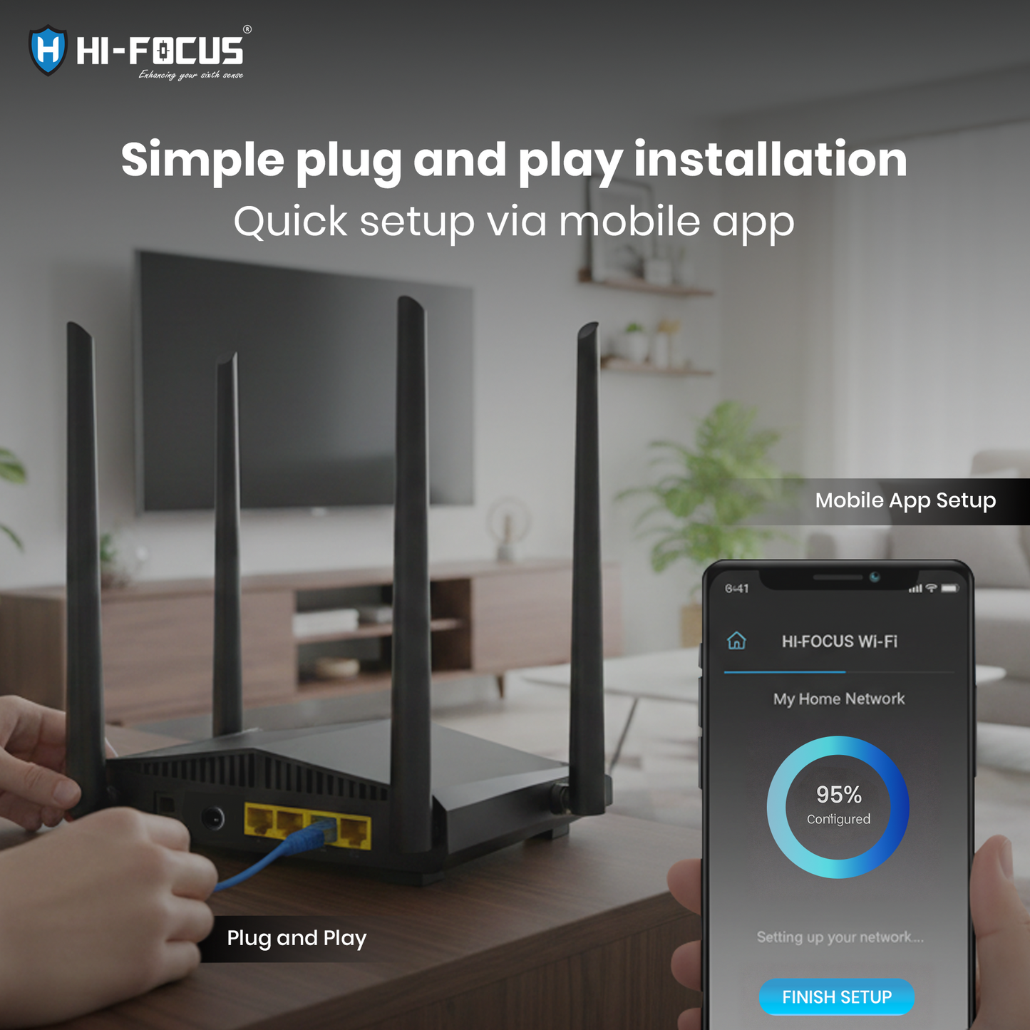 Hi-Focus AC1200 Dual Band WiFi Router (HF-R2104T-W1200M)