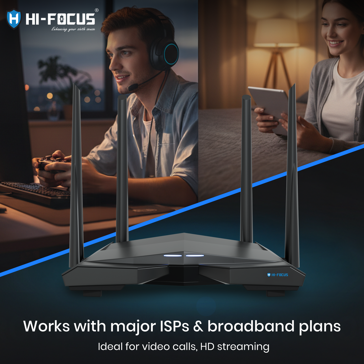 Hi-Focus AC1200 Dual Band WiFi Router (HF-R2104T-W1200M)