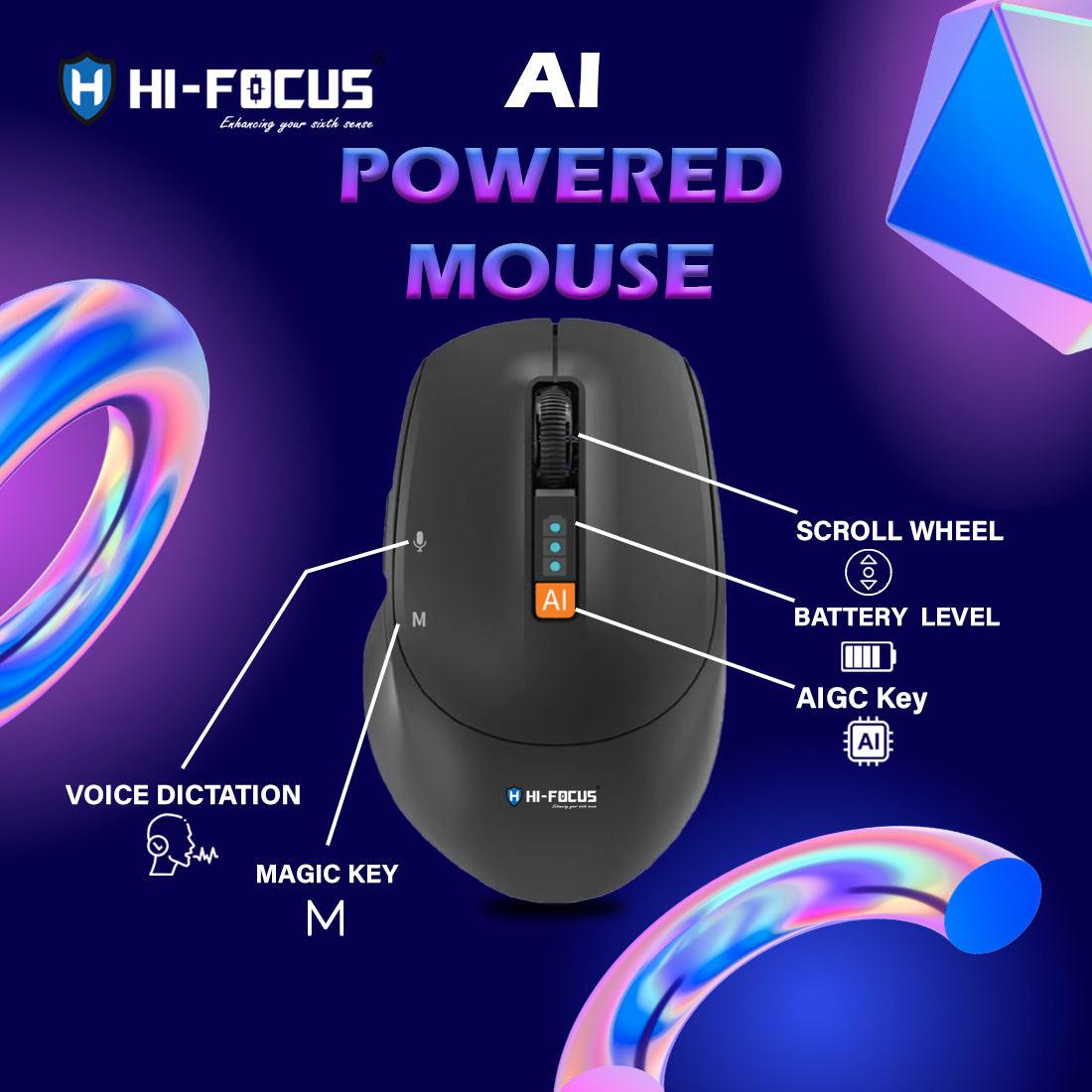 AI powered wireless mouse with 16000 DPI